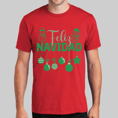 Adult T-Shirt - Winter Holidays - Feliz Festive - Green Thumbnail