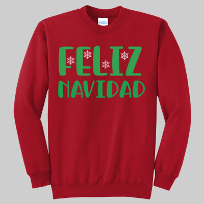 Adult Crewneck - Winter Holidays - Feliz Navidad - Green Thumbnail