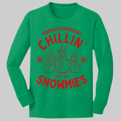 Youth Long Sleeve Shirt - Winter Holidays - Chillin' - Red Thumbnail