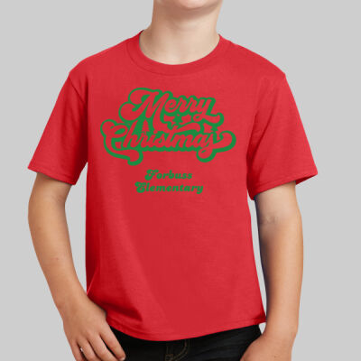 Youth T-Shirt - Winter Holidays - Merry Christmas - Green Thumbnail